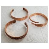 Lot of 3 copper bangles, handcrafted in Juneau, AK