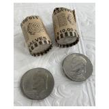 Lot with Two $10 rolls of assorted Kennedy half do