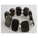 Baleen and walrus ivory stretch bracelet
