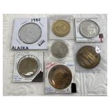 Lot with several desirable trade dollars and token