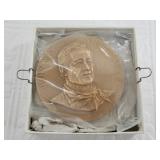 Large long medallion with stand commemorating John
