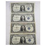 5 Assorted silver certificates