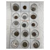 Variety of mostly old foreign coins, 3 have silver
