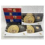 3 Coin sets with 2015 unc. Presidential dollar coi