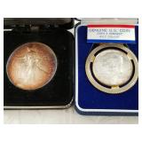 Lot of 2: 2001 Silver eagle and a 1964 silver Kenn
