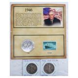 3 Walking Liberty half dollars: 1946, 1943 D, and