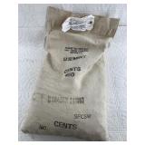 50 pound Mint bag of Lincoln cents, sealed, stamp