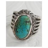 Sterling silver and turquoise statement ring size