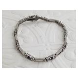 Sterling silver, amethyst and topaz tennis bracele