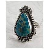 Sterling silver and turquoise old pawn style ring