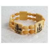 Vintage ivory picture bracelet,