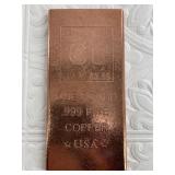 1 Pound bar of 999 fine copper