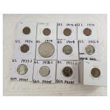 Variety of US coins many are proof condition, diff