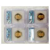 Four 2007 S Presidential coins all are graded PR69
