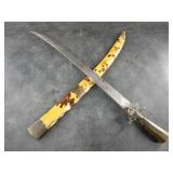 Indonesian short knife, mid century, with buffalo