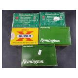 Five 20 round boxes of spent casings, various cali