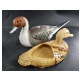 2 Ceramic duck figurines, 1 from Alaskan Cook Inle