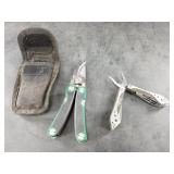 2 Off brand multi-tools, 1 in nylon pouch