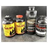 4 Mixed cannisters gun powders various makes and m