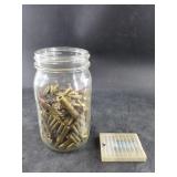 Glass jar filled with variety of ammo NO SHIPPING