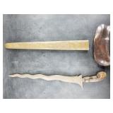 Indonesian Kris knife with traditionally assembled