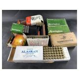 Lot with ammo boxes with spent casings variety NO