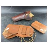 3 Leather sheathes and holsters 2 are revolver 1 i