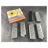 Six 1911 hand gun magazines from various mfg. and