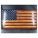 American flag wood wall hanging unit by R and R De