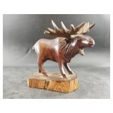 Ironwood carving of moose 8" tall