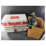 Large lot with Chevron Blazo fuel, wood crate, pow