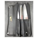 3 Piece kitchen knife set with German steel, with
