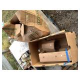 Lot with an old tree axe, whalebone vertebrae disk