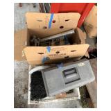 Large lot with fasteners, 4 aluminum fishing rod h