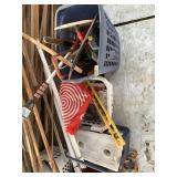 Large lot with a hamper filled with tools, stapler