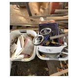 Large lot with shop tools, extra 32 gallon shop ba