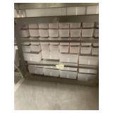 Two sets of small plastic drawers suitable for fas