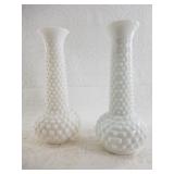 Artisan glass / Hobnail milk glass