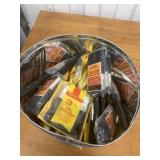 Danish butter cookie tin filled with mostly new pa