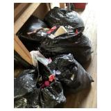 6 misc. bags of mostly clothing, sewing supplies,