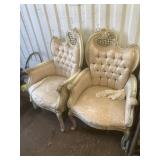 Matched pair of antique French Provincial armchair