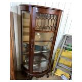 Vintage curved glass display cabinet, in need of c