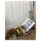 Large lot with fasteners, worm clamps, a 19"  flat