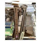 4 Assorted pipe wrenches all steel various lengths