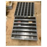 2 Metal fastener storage bins  23.75" wide x 4.75"