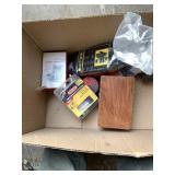 Lot with a set of paddle bits, cannister of drill