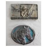 2 Assorted belt buckles