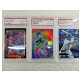 3 Graded baseball cards by PSA, Manny Ramirez, Gre