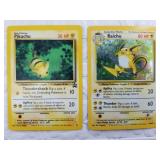 Lot of 2 vintage Pokémon cards: Pikachu and Raichu