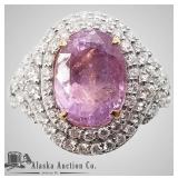 Extremely rare unheated sapphire and diamond ring,